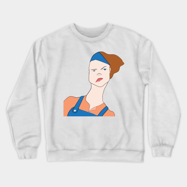 Curious girl in a jumpsuit Crewneck Sweatshirt by diplikaya